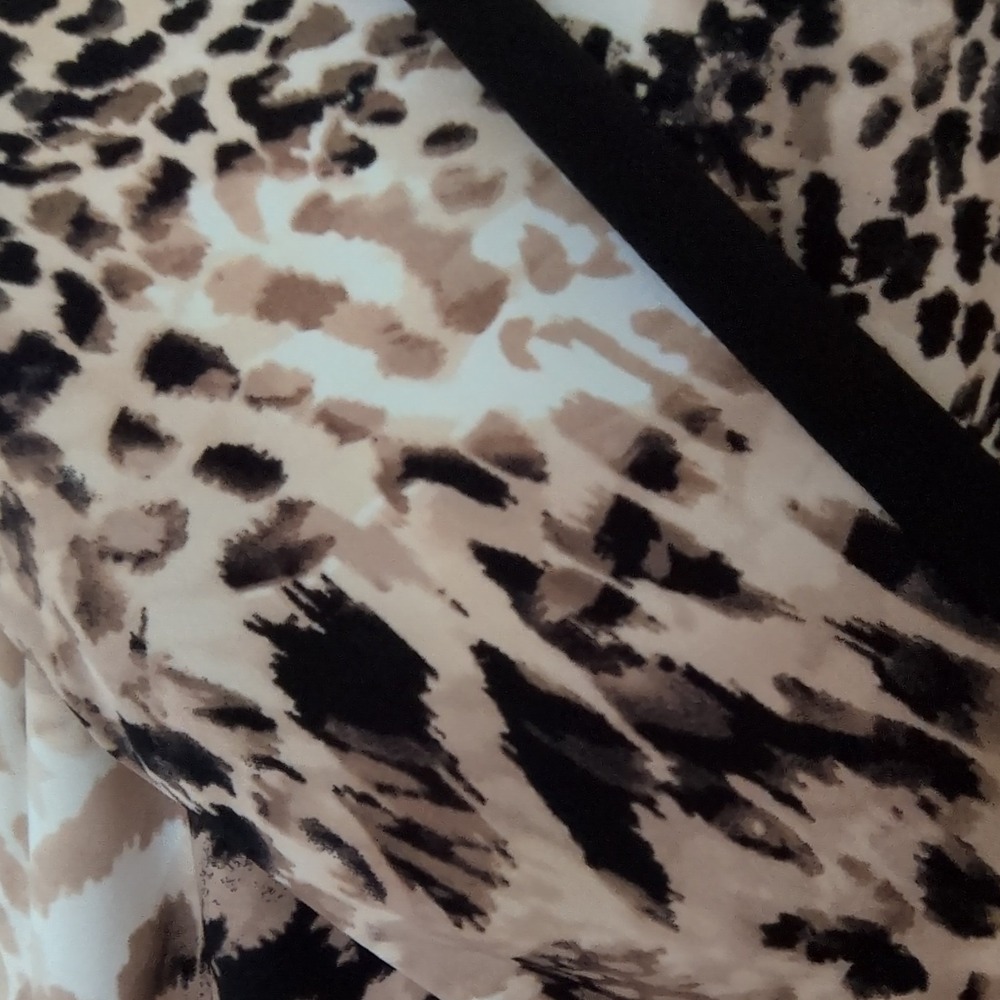 Chico's animal print sheath dress knee length 3/4 sleeve round neck size 3 (16 ) - Picture 3 of 7